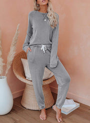 Women's Casual Home Sleeve T-shirt Trousers Suit