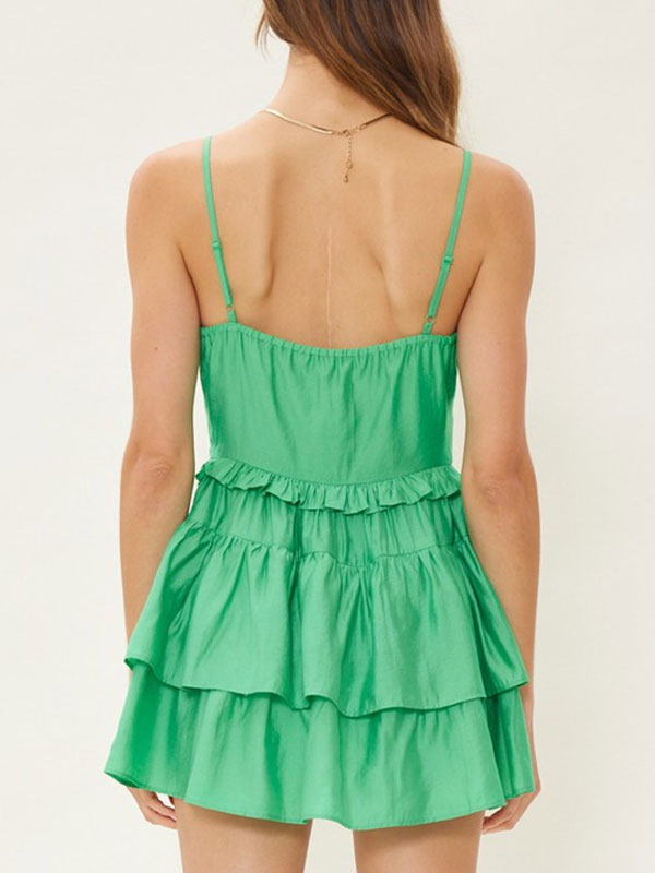 Thin straps solid dress