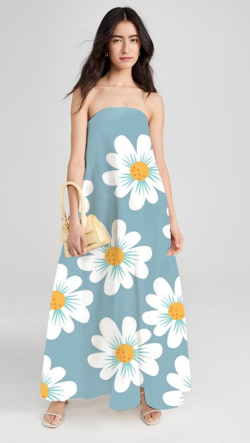 Elegant Printing Stylish Loose Maxi Dress