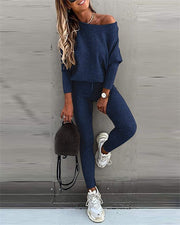 Casual Lace-Up Oblique Shoulder Sports Set