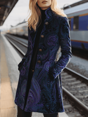 Heritage Paisley Velvet  Long Coat