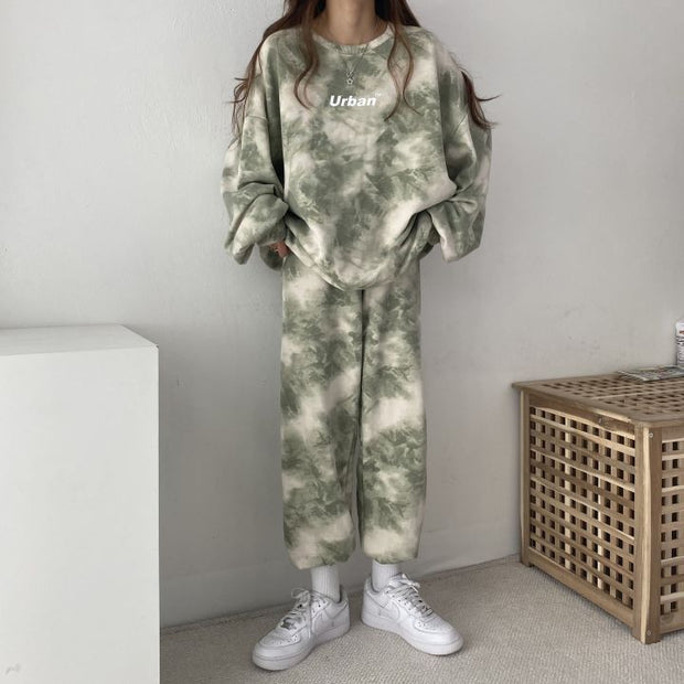 Fashion Casual Tie Dye Loose Two-piece Set