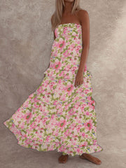 Floral ruffle maxi dress
