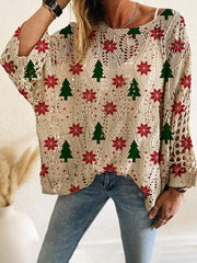 Women's Christmas Print Knitted Sweater