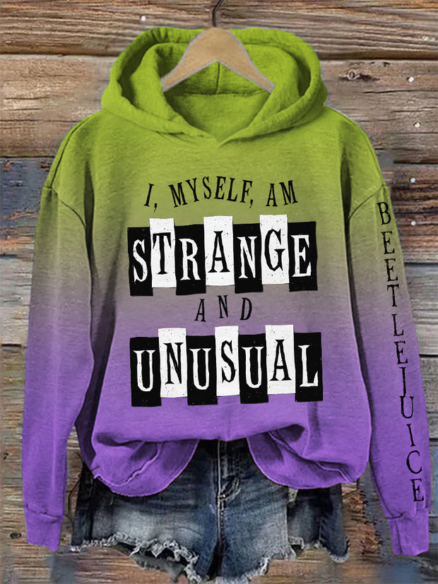 Strange & Unusual Halloween Horror Movie Gradient Hoodie