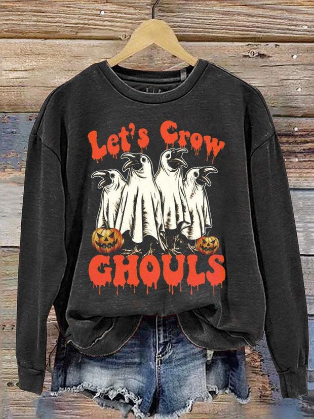 Let's Go Ghouls Halloween  Art Print Casual  Sweatshirt