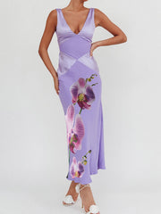 V neck maxi dress lavender