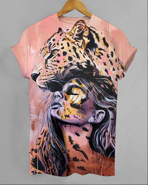 Artistic Illustration Print Casual T-Shirt