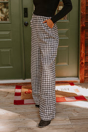 Autumn And Retro Winter Elegant Plaid Loose Wide-leg Pants Trousers