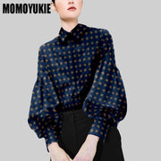 Summer Top female women shirts Women&#39;s plaid printed shirt Blouses tops Long sleeve Chic woman blouse