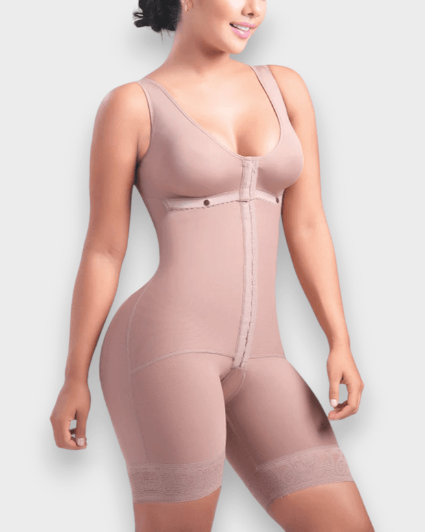 Women Bodysuit Front Closure Adjustable Tummy Control Shapewear Slimming Fajas Lace Body Shaper