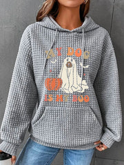 Women's My Dog Is My Boo Halloween Dog Waffle Hooded Sweatshirt