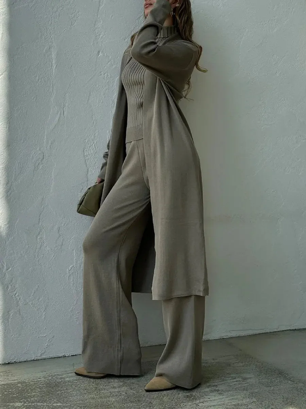 Minimalist Three-Piece Knitted Suit