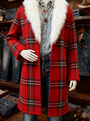 Women's Casual Christmas Color-Blocked Fleece-Lined Warm Jacket