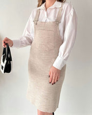 Casual knitted suspender dress