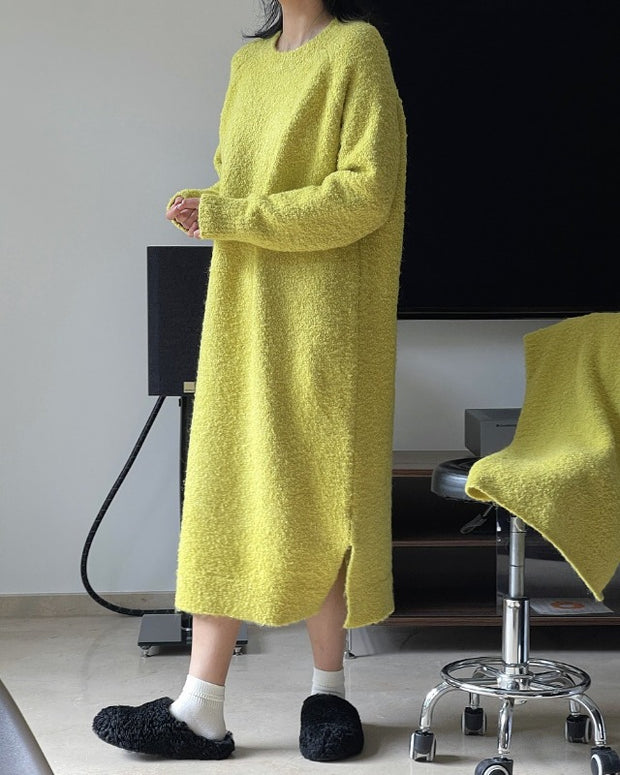 New Winter Slouchy Wool Loop Loose Warm Sweater Dress