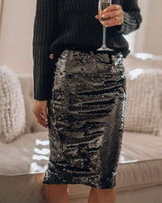 Sequined Elegant Skirt Autumn And Winter Party Sexy Gathering