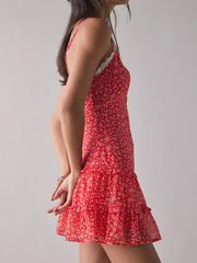 U neck floral lace dress
