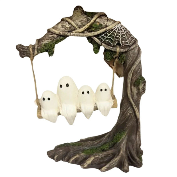 Halloween Swinging Ghost on Tree Swing🎃