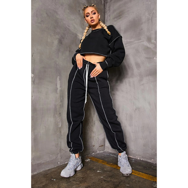 Casual Crop Top And Pants Sports Suit