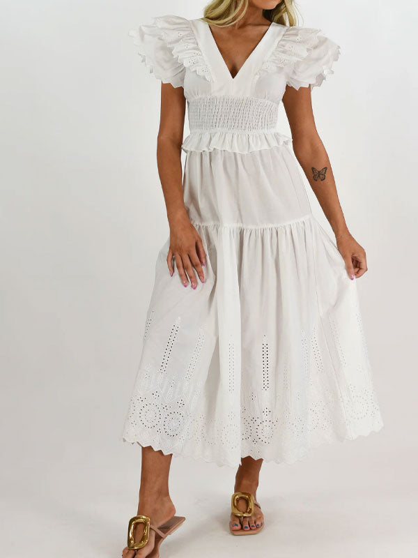 Embroidered midi dress