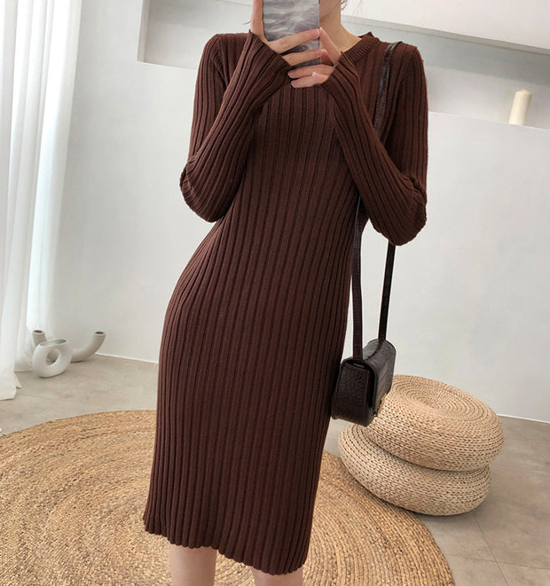 Split Knitted Sweater Two-Piece Dress