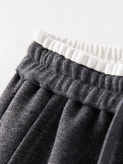 Wool Blend Drawstring Wide-Leg Pants – Color Block Casual Trousers for Women, Trendy Relaxed Fit Banana Pants for Autumn/Winter