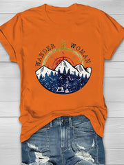 Wander Woman Mountain Printed Women's T-shirt