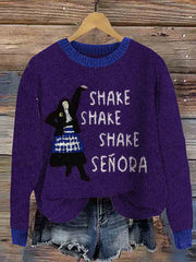 Never Trust The Living Shake Shake Shake Senora Halloween Movie Inspired Art Print Knitted Pullover Sweater