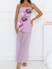 Floral mesh dress