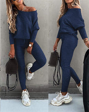 Casual Lace-Up Oblique Shoulder Sports Set