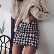 Autumn And Retro Winter Elegant Plaid Skirt