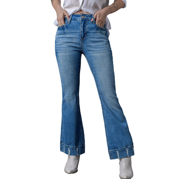 Stylish High Waisted Light Colored Jeans