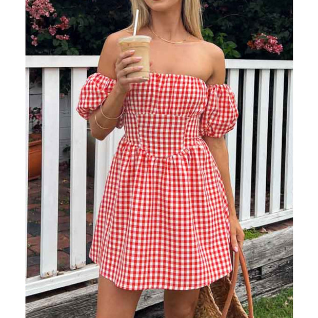 Red Gingham Mini Dress