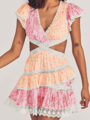 Matching color frill dress