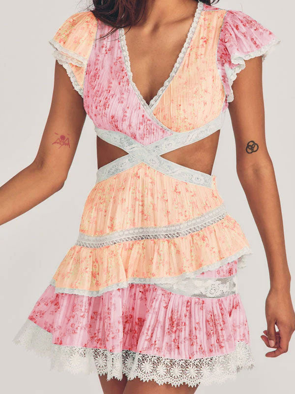 Matching color frill dress