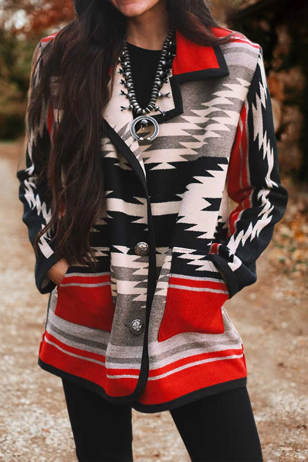 Vintage Western Aztec Lapel Jacket