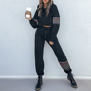 Fashion Print Hooded Loose Tracksuit