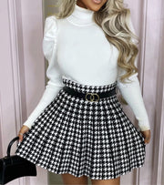 Autumn And Retro Winter Elegant Plaid Skirt