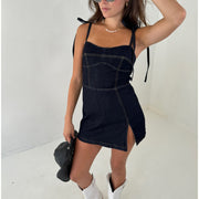 Black Denim Mini Dress