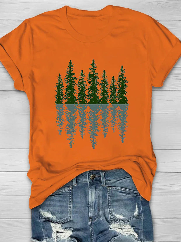 Trees And Reflections Print Women's T-shirt