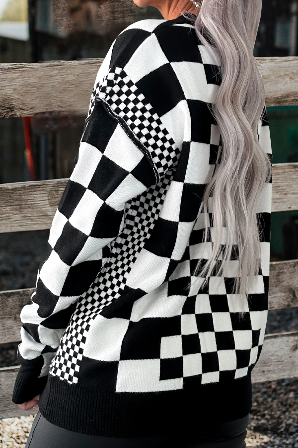 Women's Checkered Sweater