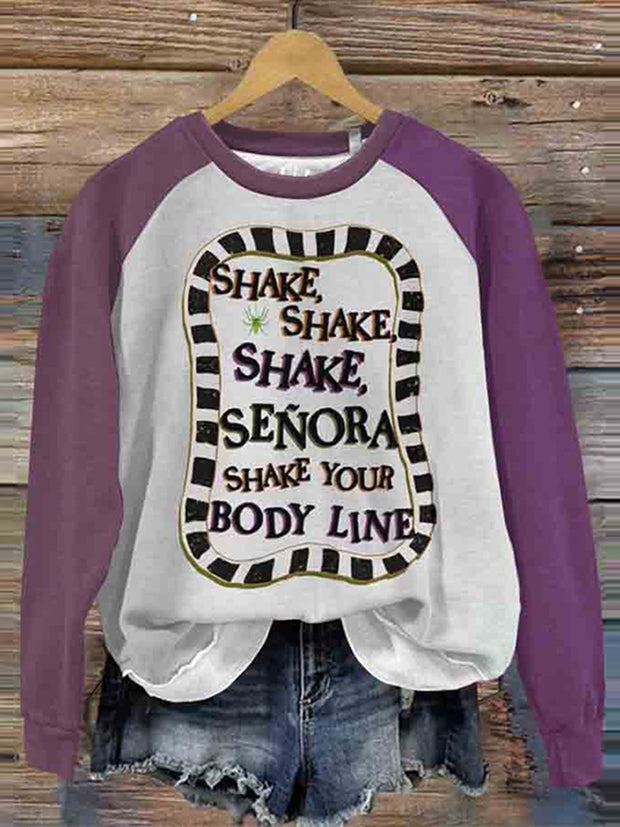 Never Trust The Living Shake Shake Shake Senora Halloween Movie Inspired Art Printed Casual Sweatshirt