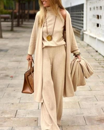 Casual Fashion Long Three-Piece Set