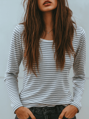 Casual Classic Striped Long Sleeve Top