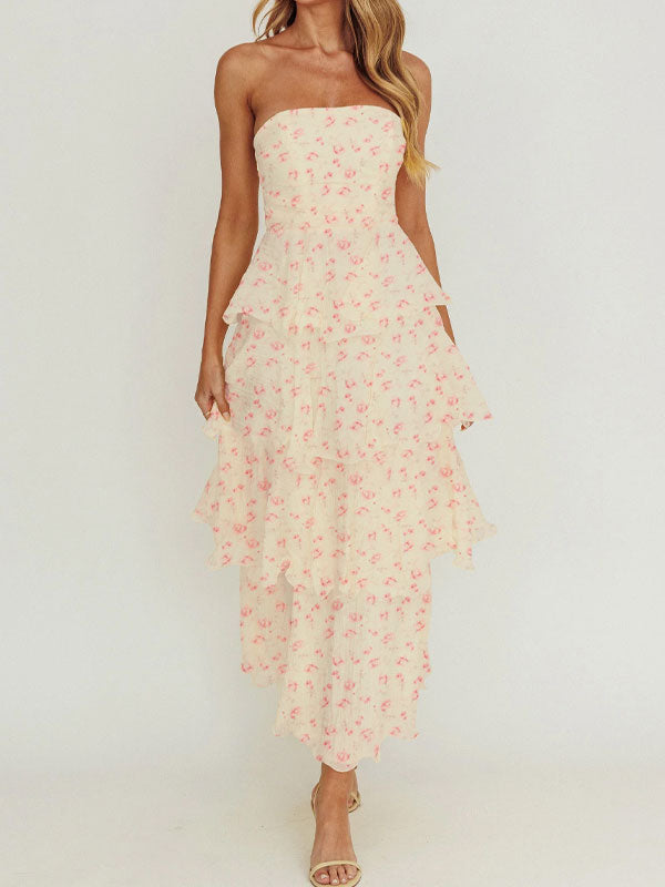Floral tiered maxi dress
