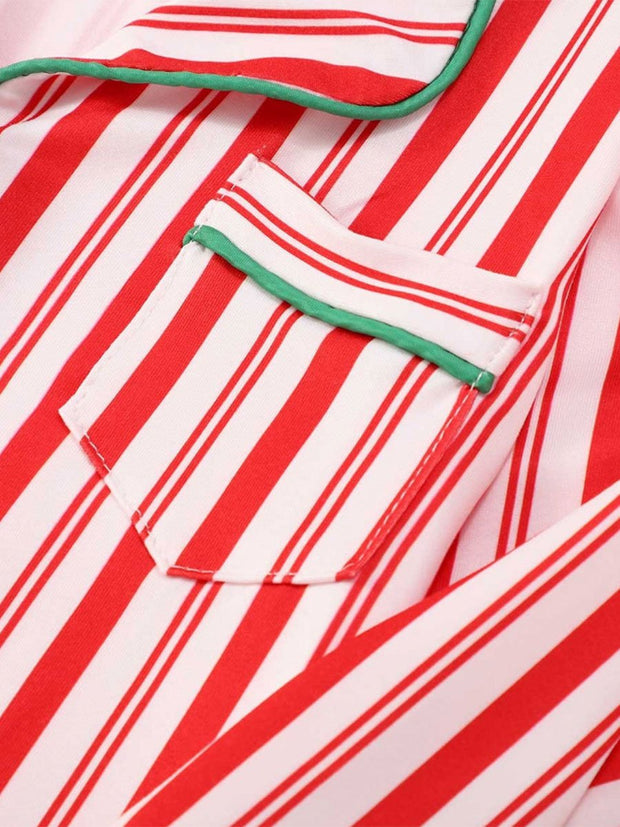 Christmas Striped Family Pajama Set