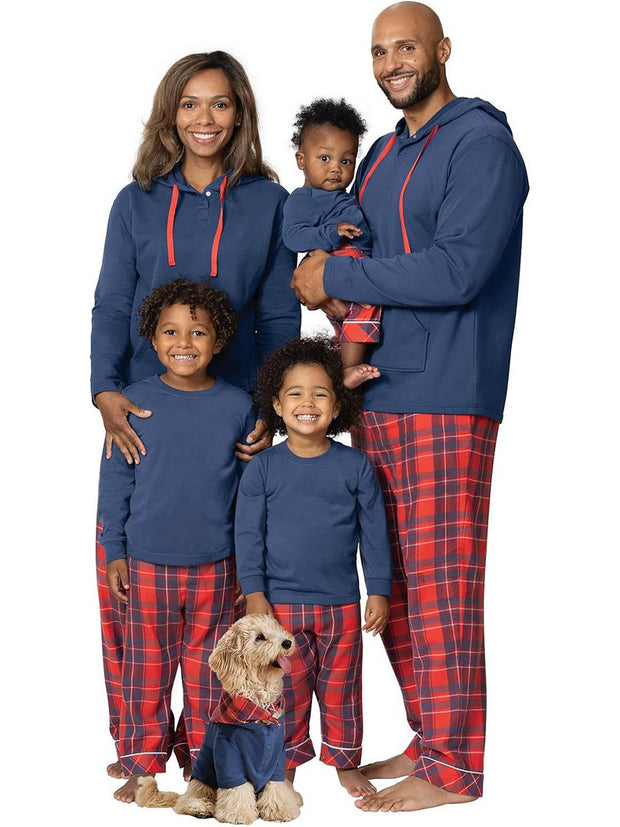 Christmas Plaid Print Family Long Sleeve Pajama Set