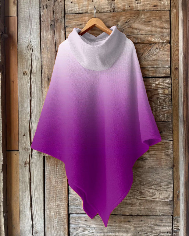 NOPE Not Today Gradient Color Wool Hooded Cape