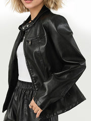 Fashionable and Versatile Slim-fit Commuter Leather Jacket